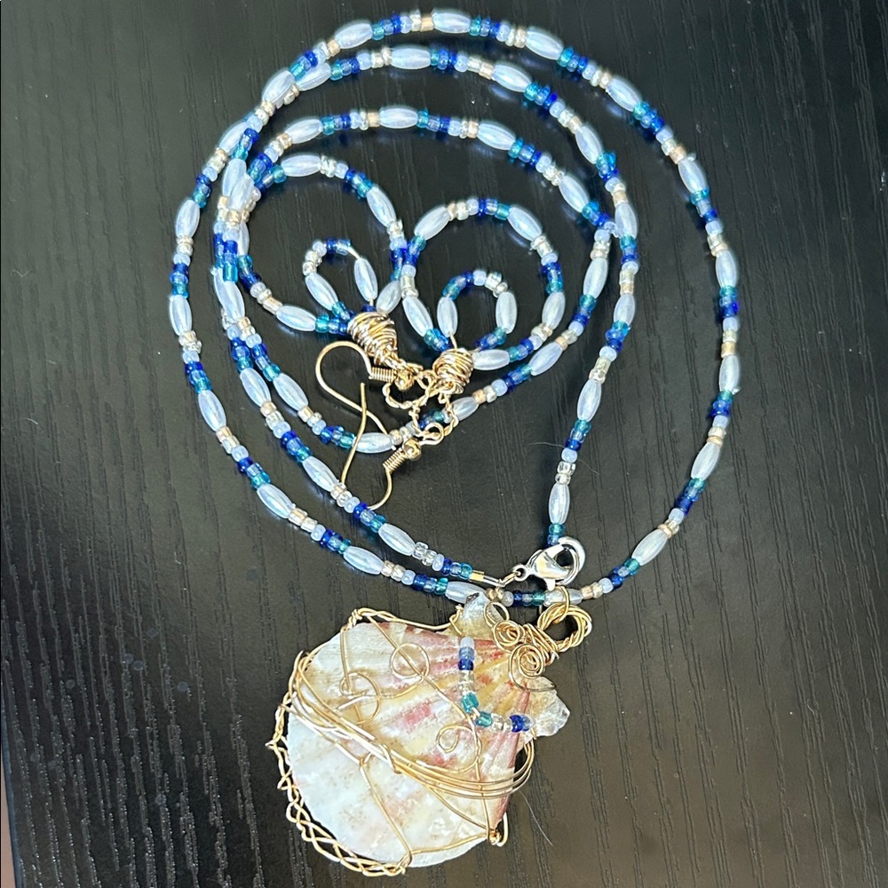 Hand Made Blue Seashell Set - Picture 5 of 5